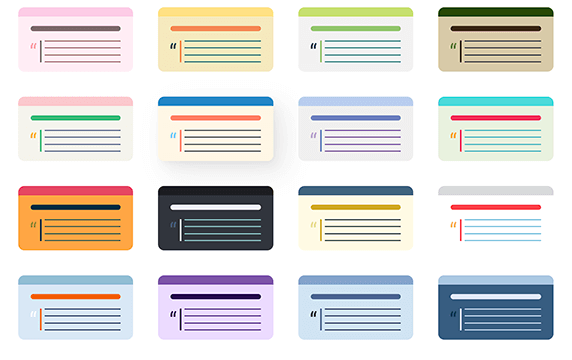 色采 - 灵感色卡：色采网站上的灵感色卡包含了9个配色主题，比如：万物万象、西方油画、东方神韵、神奇宝贝、超级英雄、应用配色等等。