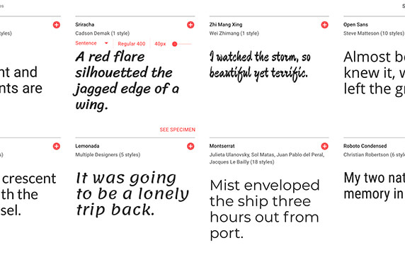 Google Fonts - 谷歌字体：Google字体在线预览网站。