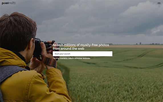 Pixelmob - 免费图库聚合搜索引擎：Pixel Mob是国外的一家针对图片素材类网站进行聚合搜索的网站，也就是说让你一次搜寻就能查找各个常用图库网站，相对来说更节省时间，设计师和图片需求用户必备。