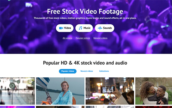 Videvo - 影视素材库：成千上万的免费视频、动态影像、音乐曲目和音效都集中在这里。