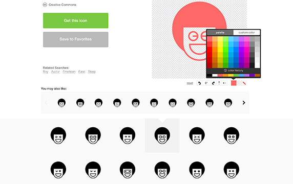 The Noun Project - 超过200万个免费的精选图标：它是一个​​免费高质量的图标素材站，提供了超过200万个免费的精选图标，通过搜索很容易找到自己需要的图标资源，每个图标又可以找到最多样化的图标集合。