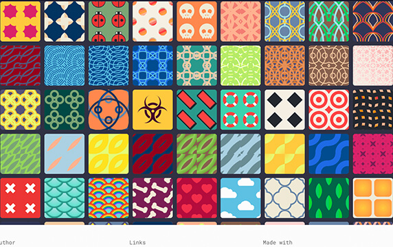 51种CSS背景图案 - 提供了演示和下载源代码的入口：这里的背景图案有动画、静态、粒子、三角等类型，同时也精选了一些HTML+CSS的代码示例。