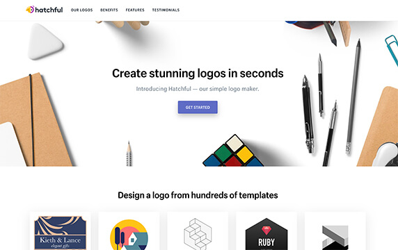Hatchful - 制作LOGO标志的网站：Hatchful是一个专门制作Logo标志的网站，由知名的互联网企业Shopify开发，通过该网站，可以自动生成漂亮的Logo作品。