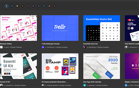 ui8 - 设计赠品：聚集了世界各地优秀设计师的作品交易的网站。