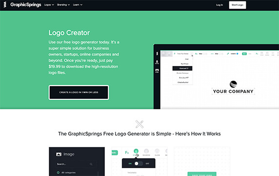 GraphicSprings - 免费LOGO生成器：GraphicSprings是一个免费商标设计平台，对于企业、初创公司来说，这是一个非常简单的解决方案。