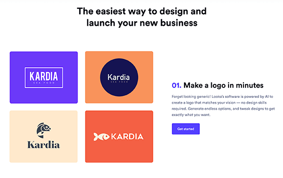 Looka - 设计自己的美丽品牌：使用Looka的AI驱动平台设计LOGO，创建网站并建立自己喜欢的品牌。