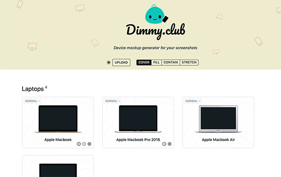 dimmy - 设备样机模型生成器：dimmy 是一个支持把屏幕截图或应用程序界面等图片放到各种设备上查看展示效果的工具。