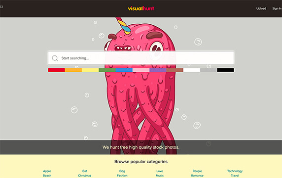 Visualhunt - 3亿多张高品质免费照片：Visualhunt 拥有3亿多张高品质免费照片，网站寻找来自许多在线资源的最佳免费图像，其中大部分照片都有CC0许可证，你可以免费用于个人或商业用途。