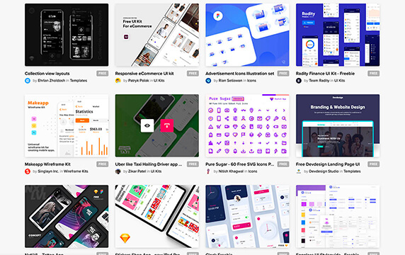uibundle - 免费设计资产：发现来自167位独立作者的免费设计资产，在这里你可以搜索UI套件、模型、图标、字体等资源。