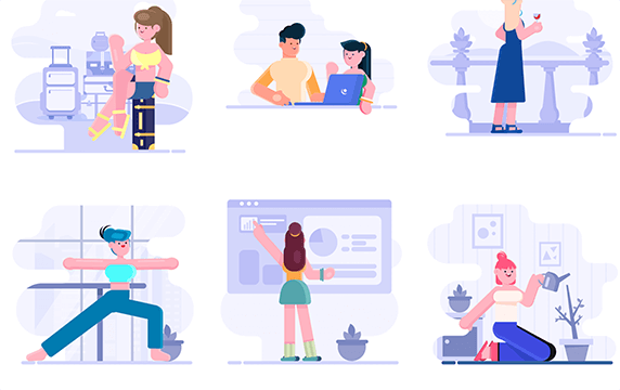 Loomies - 39个免费可爱的矢量插画素材：Loomies可免费用于个人和商业项目中，如果你正在寻找可爱的卡通人物插画，不要错过这组精美的Loomies插画元素，支持Sketch、Figma、XD格式。