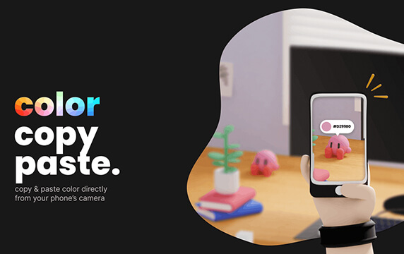 ColorCopyPaste - 开源的取色神器：打开网站点击Web Browser可以直接用手机扫码实时取色（要用系统相机扫码识别），获取到的配色会自动同步到浏览器上，轻松管理颜色。