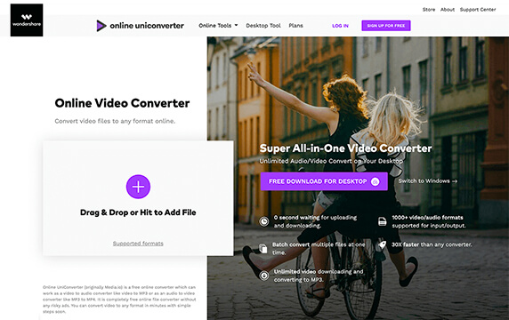 Online UniConverter - 视频转换工具：Online UniConverter最初叫做Media.io是由Wondershare公司开发的一款集视频和音频转换为一体的视频转换工具，包含在线版本和离线版本。